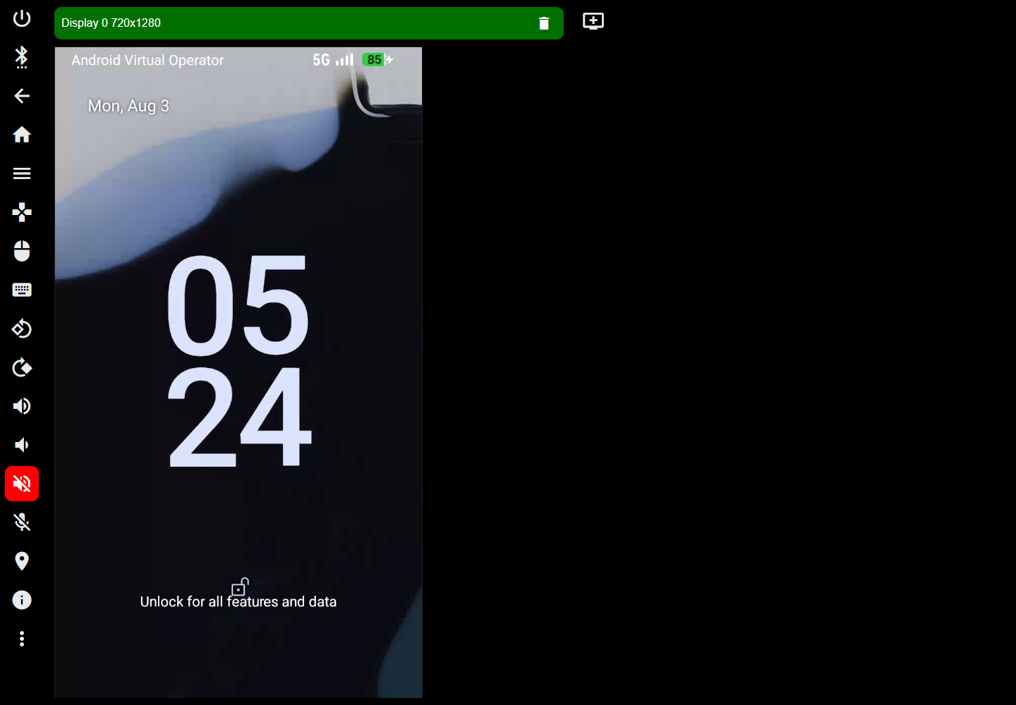 Live Cuttlefish Android lock screen over WebRTC