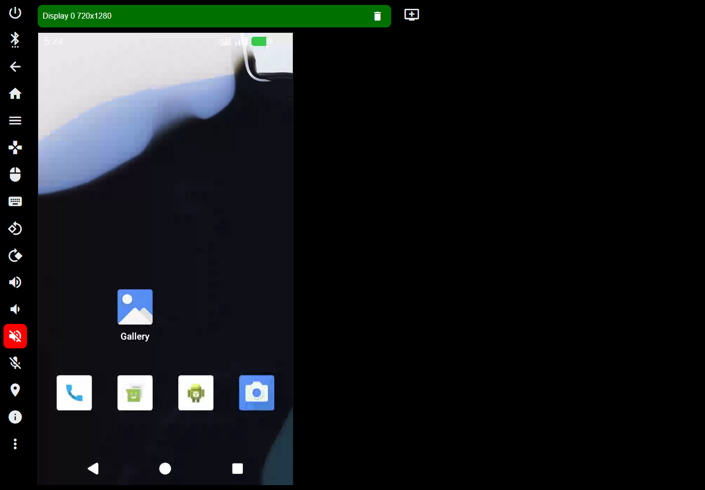 Android home screen running remotely through Ephemeral Phone